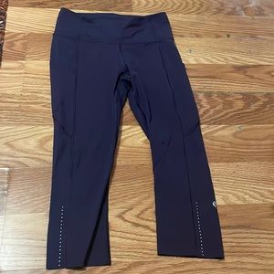 Lululemon 3/4 length dark purple leggings